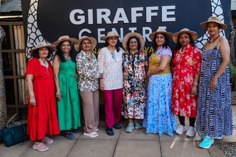 Clients taking photos during a visit to Giraffe Centre Nairobi Kenya