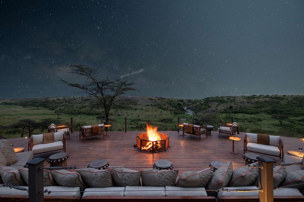 Luxury Kenya Safari Lodges at Mahali Mzuri in Masai Mara overlooking the savannah