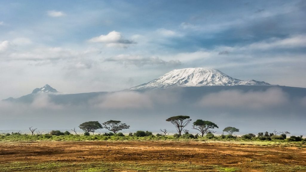 7 day Kenya safari — elephants in Amboseli with Mount Kilimanjaro behind