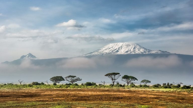 7 day Kenya safari — elephants in Amboseli with Mount Kilimanjaro behind