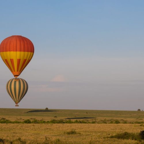 Kenya honeymoon safari hot air balloon over the Masai Mara at sunrise