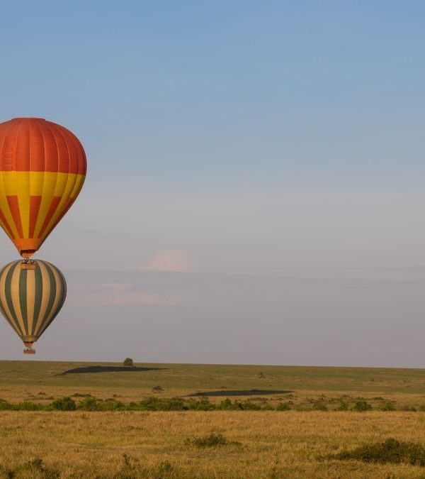Kenya honeymoon safari hot air balloon over the Masai Mara at sunrise