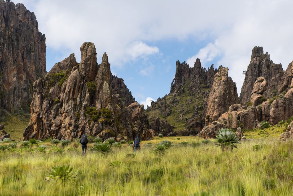 Dramatic rock scenery in Aberdare National Park, Kenya