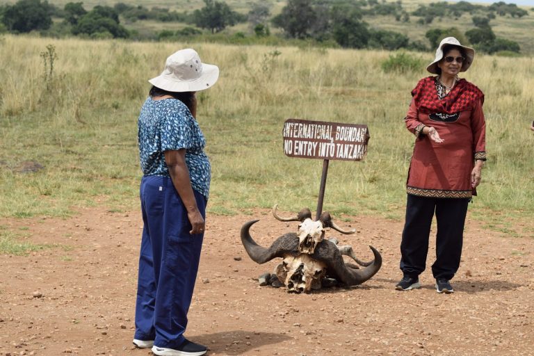Sense of Adventure guests at a Masai Mara viewpoint on a Kenya safari package from Germany