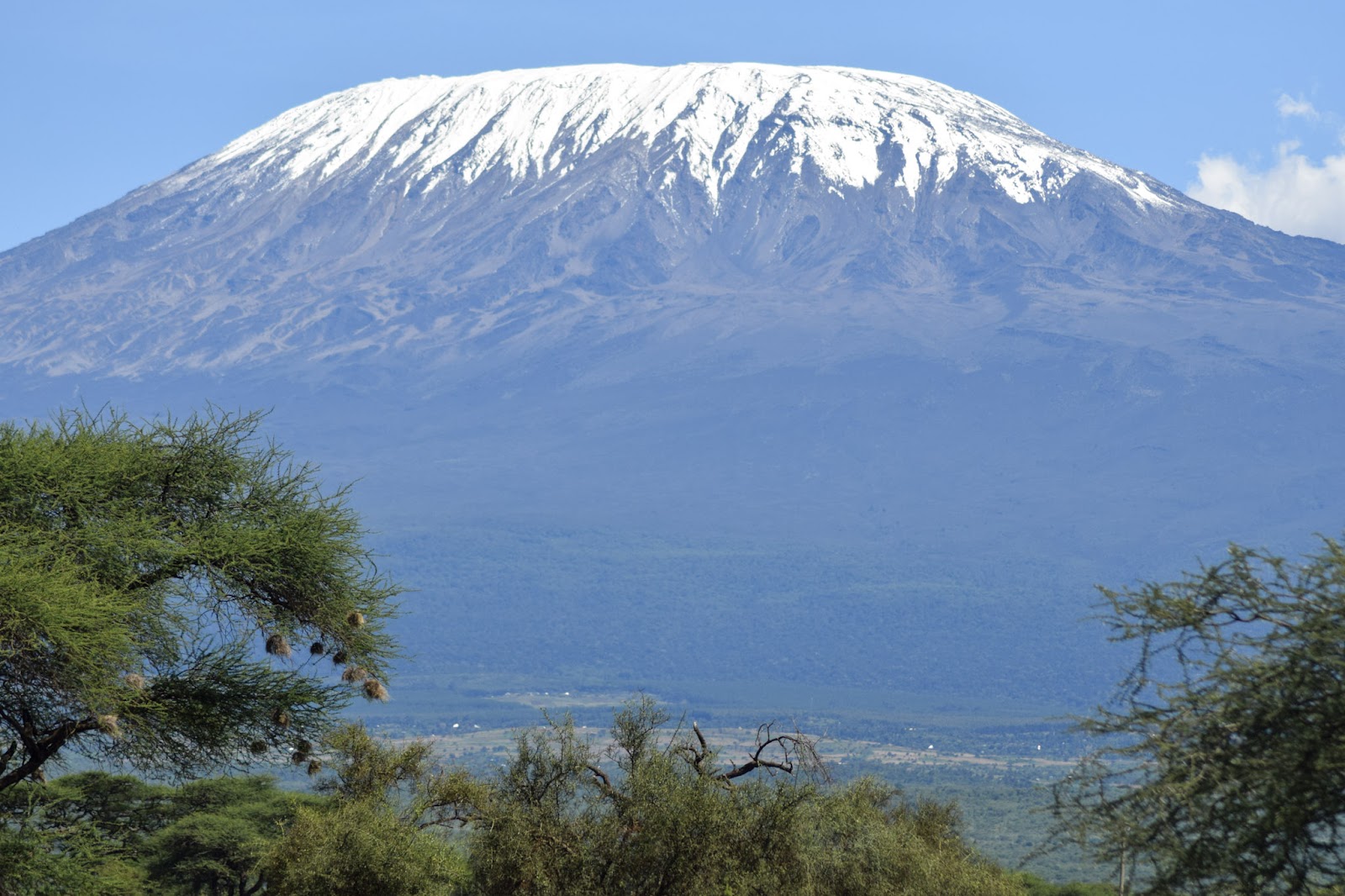 Snow-capped Mount Kilimanjaro seen from Amboseli, Kenya