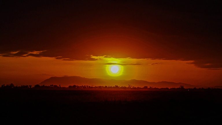 Golden sunset over Amboseli National Park