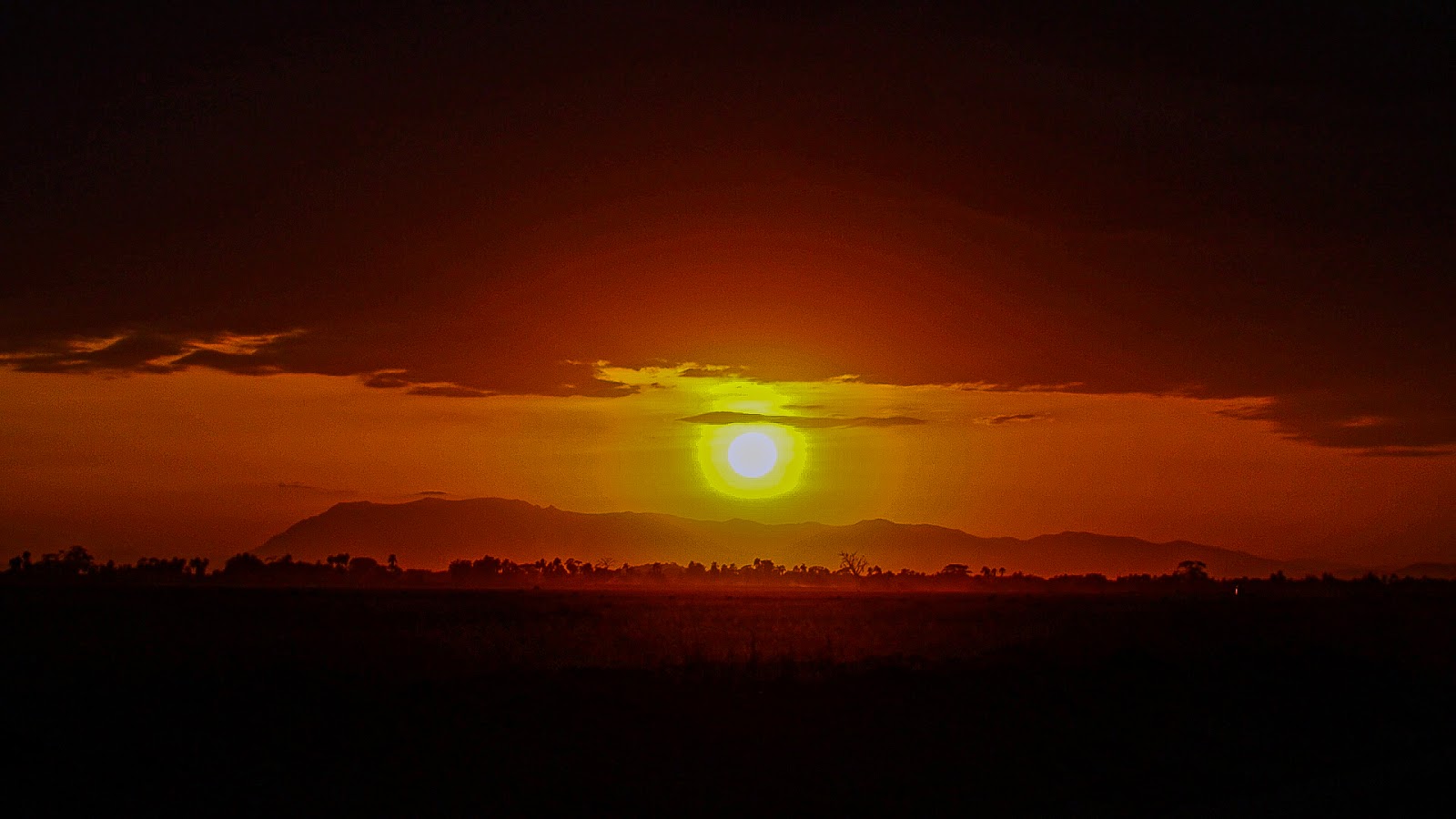Golden sunset over Amboseli National Park