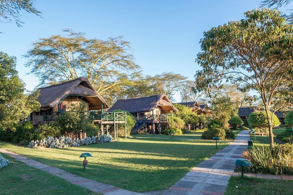 Thatched tented cottages at Sweetwaters Serena Camp, Ol Pejeta